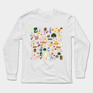 Alice in Wonderland paper cut illustration Long Sleeve T-Shirt